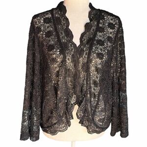 Vintage R&M Richards Black Sequins Lace Overlay Jacket